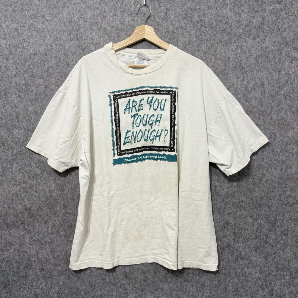 Vintage 90s Hanes T-Shirt XXL Single Stitch Dalmatian‎ Assistance League Rare